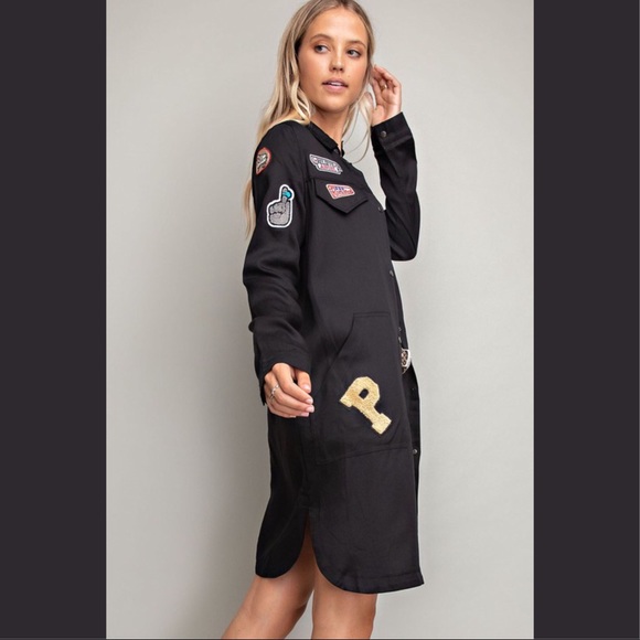 🆕5⭐️Long Shirt Jacket W Patches - Picture 6 of 7